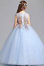 Princess Blue Children Wedding Flower Girl Dress