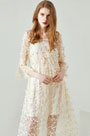 Embroidery 3/4 Sleeves Day Dress Summer Dress