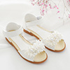 Girl's Open Toe Leather Flat Flower Sandals Shoes