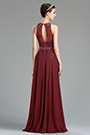 Burgundy Beaded Sequin Evening Dressing Gown