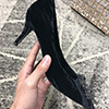 Women Suede Toe Closed Rhinestone High Heels Shoes