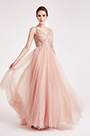V Cut Beaded Tulle Evening Party Dresses