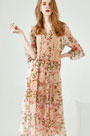 Fashion Silk Printed Long Holiday Dress Day Wear