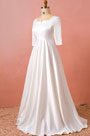 Elegant Short Sleeves Bridal Wedding Dress Plus Size Dress