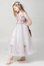 Princess 3/4 Sleeves Children Wedding Flower Girl Dress