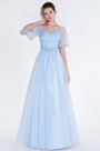 Sexy Blue Sweet Heart Bodice Tulle Party Prom Dress