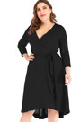 Classic Plus Size V-cut Cocktail Dress Women Dress