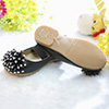 Black Girl's Round Toe Leather Flat Flower Girl Shoes