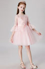 Princess Pink Children Wedding Flower Girl Dress