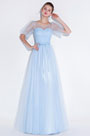 Sexy Blue Sweet Heart Bodice Tulle Party Prom Dress
