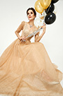 New Fashion Gold-Brown Shiny Formal Evening Dress