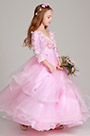 Принцесса Розовое свадебное платье для девочек-цветочниц