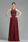 Burgundy Beaded Sequin Evening Dressing Gown