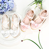 Girl's Round Toe Leather Flat Flower Girl Dance Shoe