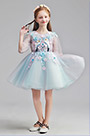 Lovely Blue Litte Girl Wedding flower Girl Dress