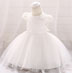 Lovely Lace Beadings Applique Baby Dress