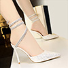 Women's Elegant Sequins Buckle High Heel Sandals Shoes
