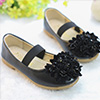 Black Girl's Round Toe Leather Flat Dance / Party Shoes