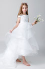 Short Sleeves Wedding Flower Girl Dress