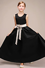 Black Long Sleeveless Flower Girl Dress