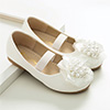 Girl's Round Toe Buckle Leather Flat Flower Girl Dance Shoes