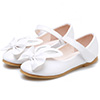 Girl's Closed Toe Leather Flat Buckle Flower Shoes