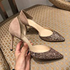 Шикарные блестки Toe Закрытые туфли на каблуках