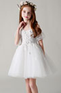 Princess White Children Wedding Flower Girl Dress
