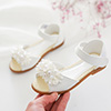 Girl's Open Toe Leather Flat Flower Sandals Shoes
