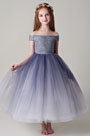 Off Shoulder Children Wedding Flower Girl Dress