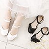 Girl's Round Toe Leather Flat Flower Dance Shoes