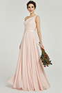 Rosa Eine Schulter Rosa Party Brautjungfernkleid
