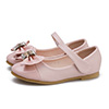 Girl's Bowknot Open Toe Leather Flat Flower Sandals Shoes