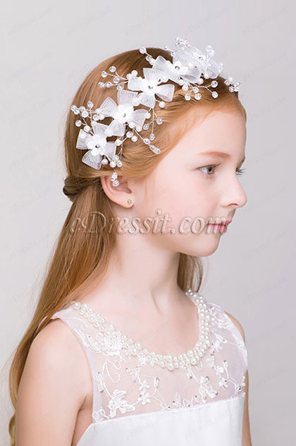 Perlas de perlas chica sombreros de pelo