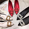 Shiny Beadings Toe Closed Rhinestone Shoes