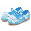 Girl's Round Toe Sequins Flat Flower Dance Shoes