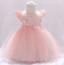 Pink Cap Sleeves Lace Applique Baby Dress