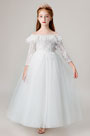 Princess Off Shoulder Children Wedding Flower Girl Dress