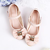 Girl's Bowknot Open Toe Leather Flat Flower Sandals Shoes