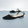 Suede Open Heel Pointed Flat Shoes