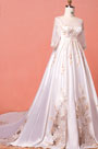Sheer Top Lace Plus Size Wedding Dress