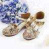 Girl's Round Toe Sequins & Beads Flower Dance Shoes