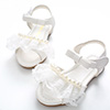 Girl's Open Toe Leather Flat Flower Sandals Shoes