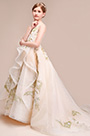 Elegant Long Train Wedding Flower Girl Dress