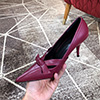 Women's Leather High Heel Closed Toe Pumps Shoes