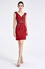Burgundy Embroidery Short Cocktail Dress