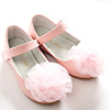 NEW Children Girl Closed Toe Leather Flower Shoes