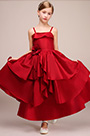 Red Spaghetti Wedding Flower Girl Dress