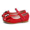 Girl's Bowknot Open Toe Leather Flat Flower Sandals Shoes