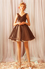 Lovely Black Tulle Short Party Cocktail Dress